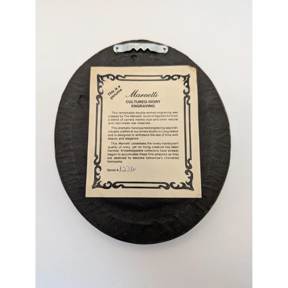 Marvetti Cultured Ivory Hand Painted Engraving Blackberry Botanical Oval Frame